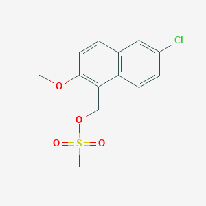 molecular formula C13H13ClO4S B13890270 (6-Chloro-2-methoxynaphthalen-1-yl)methyl methanesulfonate 