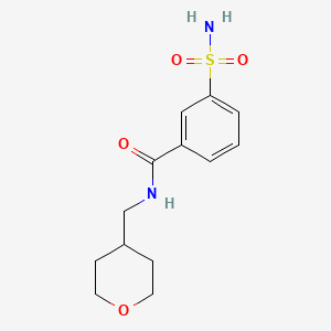 molecular formula C13H18N2O4S B13890291 N-(oxan-4-ylmethyl)-3-sulfamoylbenzamide 