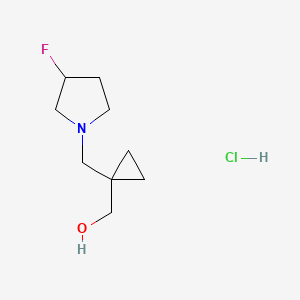 molecular formula C9H17ClFNO B13890314 [1-[[(3R)-3-fluoropyrrolidin-1-yl]methyl]cyclopropyl]methanol;hydrochloride 