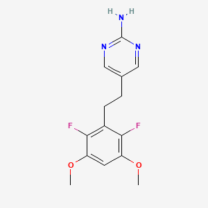 molecular formula C14H15F2N3O2 B13890329 5-[(2,6-Difluoro-3,5-dimethoxyphenyl)ethyl]pyrimidin-2-amine 