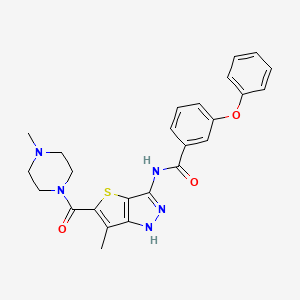 N-[6-methyl-5-(4-methylpiperazine-1-carbonyl)-1H-thieno[3,2-c]pyrazol-3-yl]-3-phenoxybenzamide