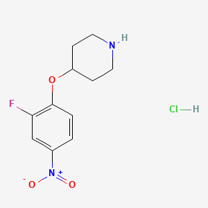 molecular formula C11H14ClFN2O3 B1389043 4-(2-Fluoro-4-nitrophenoxy)piperidine hydrochloride CAS No. 1189653-33-5