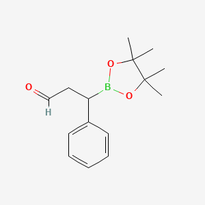 3-Phenyl-3-(4,4,5,5-tetramethyl-1,3,2-dioxaborolan-2-YL)propanal