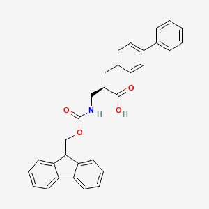 molecular formula C31H27NO4 B13890533 (2R)-2-[(9H-fluoren-9-ylmethoxycarbonylamino)methyl]-3-(4-phenylphenyl)propanoic acid 