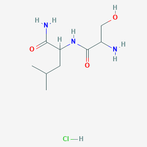 molecular formula C9H20ClN3O3 B1389058 2-(2-Amino-3-hydroxy-propionylamino)-4-methyl-pentanoic acid amide hydrochloride CAS No. 1397007-57-6