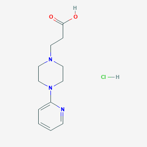 molecular formula C12H18ClN3O2 B1389064 3-(4-Pyridin-2-YL-piperazin-1-YL)-propionic acid hydrochloride CAS No. 1185293-81-5