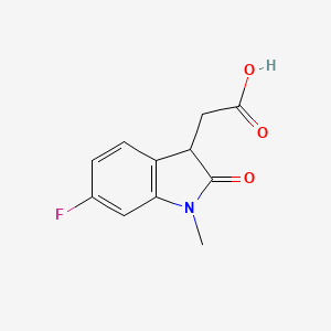 B1389070 (6-Fluoro-1-methyl-2-oxo-2,3-dihydro-1H-indol-3-YL)acetic acid CAS No. 933752-43-3