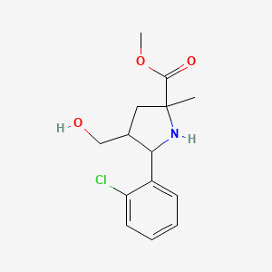 molecular formula C14H18ClNO3 B1389071 Methyl 5-(2-chlorophenyl)-4-(hydroxymethyl)-2-methylpyrrolidine-2-carboxylate CAS No. 1217657-61-8