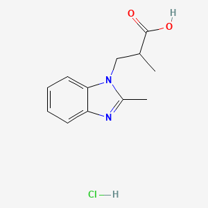 molecular formula C12H15ClN2O2 B1389074 2-Methyl-3-(2-methyl-benzoimidazol-1-YL)-propionic acid hydrochloride CAS No. 58555-23-0