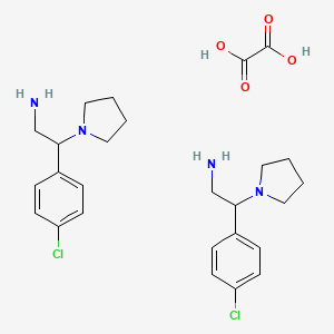 molecular formula C26H36Cl2N4O4 B1389078 2-(4-Chloro-phenyl)-2-pyrrolidin-1-yl-ethylaminehemioxalate CAS No. 1185293-99-5