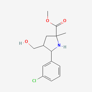 B1389113 Methyl 5-(3-chlorophenyl)-4-(hydroxymethyl)-2-methylpyrrolidine-2-carboxylate CAS No. 1217639-36-5