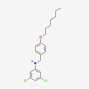 molecular formula C20H25Cl2NO B1389121 3,5-Dichloro-N-[4-(heptyloxy)benzyl]aniline CAS No. 1040689-65-3