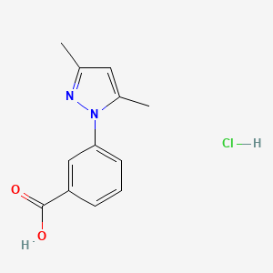 molecular formula C12H13ClN2O2 B1389139 3-(3,5-Dimethyl-1H-pyrazol-1-yl)benzoic acid hydrochloride CAS No. 1185294-20-5