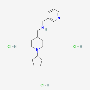 molecular formula C17H30Cl3N3 B1389144 [(1-Cyclopentylpiperidin-4-yl)methyl]-(pyridin-3-ylmethyl)amine trihydrochloride CAS No. 1185293-37-1