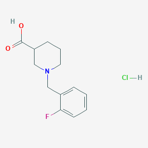 molecular formula C13H17ClFNO2 B1389148 1-(2-Fluorobenzyl)piperidine-3-carboxylic acid hydrochloride CAS No. 1185299-70-0