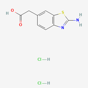 molecular formula C9H10Cl2N2O2S B1389152 (2-Amino-benzothiazol-6-YL)-acetic acid dihydrochloride CAS No. 1022092-71-2