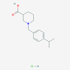 molecular formula C16H24ClNO2 B1389156 1-(4-Isopropylbenzyl)piperidine-3-carboxylic acid hydrochloride CAS No. 1185295-32-2