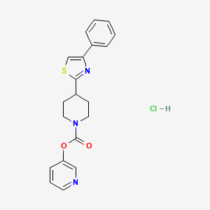 Pyridin-3-yl 4-(4-phenyl-1,3-thiazol-2-yl)piperidine-1-carboxylate;hydrochloride