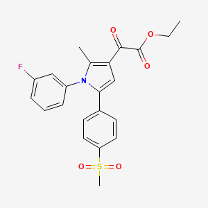 Ethyl 2-[1-(3-fluorophenyl)-2-methyl-5-(4-methylsulfonylphenyl)pyrrol-3-yl]-2-oxoacetate