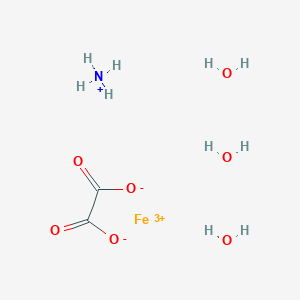 molecular formula C2H10FeNO7+2 B13891656 azanium;iron(3+);oxalate;trihydrate 