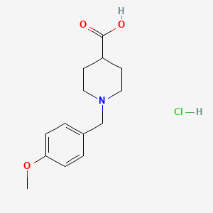 molecular formula C14H20ClNO3 B1389175 1-(4-Methoxybenzyl)piperidine-4-carboxylic acid hydrochloride CAS No. 1185303-50-7