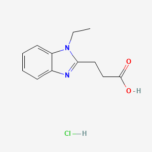 molecular formula C12H15ClN2O2 B1389190 3-(1-Ethyl-1H-benzoimidazol-2-YL)-propionic acid hydrochloride CAS No. 1185297-90-8