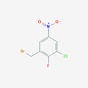 molecular formula C7H4BrClFNO2 B13892326 1-(Bromomethyl)-3-chloro-2-fluoro-5-nitrobenzene CAS No. 2092354-72-6