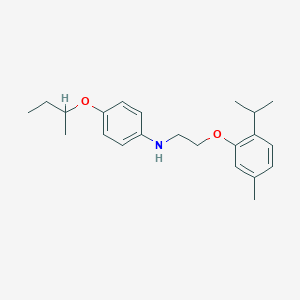 molecular formula C22H31NO2 B1389235 N-[4-(Sec-butoxy)phenyl]-N-[2-(2-isopropyl-5-methylphenoxy)ethyl]amine CAS No. 1040684-94-3