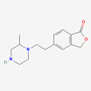 molecular formula C15H20N2O2 B13892405 5-[2-(2-methylpiperazin-1-yl)ethyl]-3H-2-benzofuran-1-one 