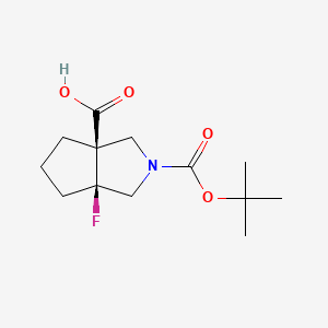 molecular formula C13H20FNO4 B13892444 cis-2-tert-butoxycarbonyl-3a-fluoro-3,4,5,6-tetrahydro-1H-cyclopenta[c]pyrrole-6a-carboxylic acid 