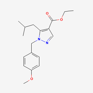 molecular formula C18H24N2O3 B13892458 Ethyl 1-[(4-methoxyphenyl)methyl]-5-(2-methylpropyl)pyrazole-4-carboxylate 