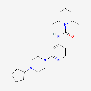 molecular formula C22H35N5O B13892513 N-[2-(4-cyclopentylpiperazin-1-yl)pyridin-4-yl]-2,6-dimethylpiperidine-1-carboxamide 