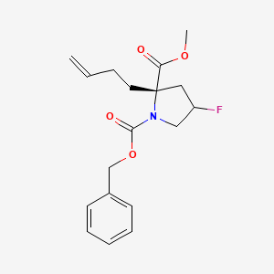 molecular formula C18H22FNO4 B13892525 O1-benzyl O2-methyl (2S,4S)-2-but-3-enyl-4-fluoro-pyrrolidine-1,2-dicarboxylate 