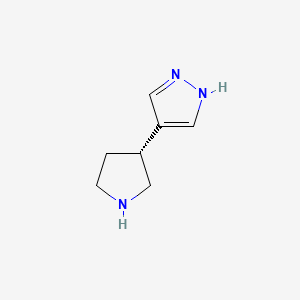 molecular formula C7H11N3 B13892578 (R)-4-(Pyrrolidin-3-yl)-1H-pyrazole 