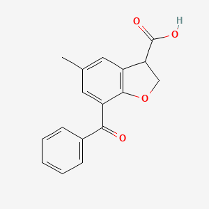 molecular formula C17H14O4 B13892630 7-Benzoyl-5-methyl-2,3-dihydro-1-benzofuran-3-carboxylic acid 