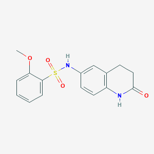 molecular formula C16H16N2O4S B13892636 2-methoxy-N-(2-oxo-1,2,3,4-tetrahydroquinolin-6-yl)benzenesulfonamide 