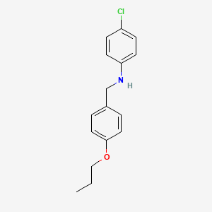 molecular formula C16H18ClNO B1389264 4-chloro-N-[(4-propoxyphenyl)methyl]aniline CAS No. 1036585-50-8