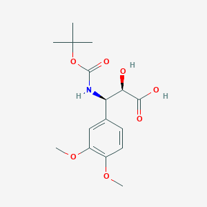 molecular formula C16H23NO7 B1389265 (2R,3R)-3-((tert-Butoxycarbonyl)amino)-3-(3,4-dimethoxyphenyl)-2-hydroxypropanoic acid CAS No. 1217624-75-3