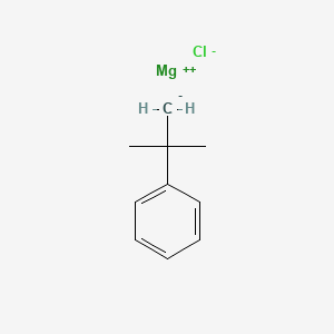 molecular formula C10H13ClMg B13892651 magnesium;2-methanidylpropan-2-ylbenzene;chloride 