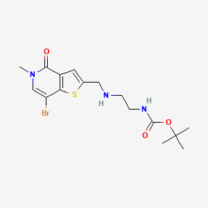 molecular formula C16H22BrN3O3S B13892653 tert-butyl N-[2-[(7-bromo-5-methyl-4-oxothieno[3,2-c]pyridin-2-yl)methylamino]ethyl]carbamate 