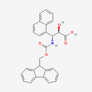 molecular formula C28H23NO5 B1389266 (2R,3R)-3-((((9H-Fluoren-9-yl)methoxy)carbonyl)amino)-2-hydroxy-3-(naphthalen-1-yl)propanoic acid CAS No. 1217649-42-7