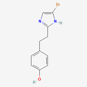 molecular formula C11H11BrN2O B13892661 4-[2-(5-bromo-1H-imidazol-2-yl)ethyl]phenol 