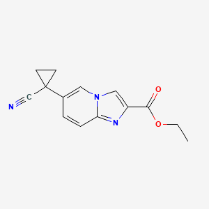 molecular formula C14H13N3O2 B13892682 Ethyl 6-(1-cyanocyclopropyl)imidazo[1,2-a]pyridine-2-carboxylate 