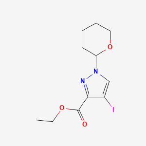 molecular formula C11H15IN2O3 B13892692 Ethyl 4-iodo-1-(oxan-2-yl)pyrazole-3-carboxylate 