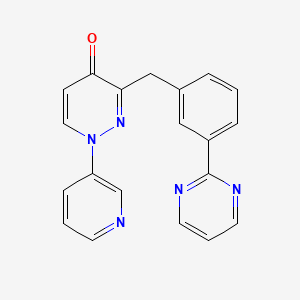 1-Pyridin-3-yl-3-[(3-pyrimidin-2-ylphenyl)methyl]pyridazin-4-one