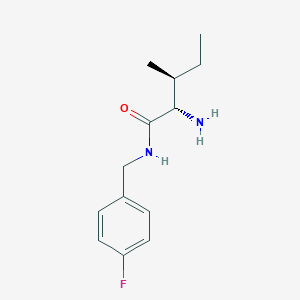 molecular formula C13H19FN2O B1389270 Pentanamide, 2-amino-N-[(4-fluorophenyl)methyl]-3-methyl-, (2S,3S)- CAS No. 1056678-67-1
