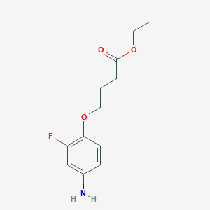 molecular formula C12H16FNO3 B13892708 Ethyl 4-(4-amino-2-fluorophenoxy)butanoate 