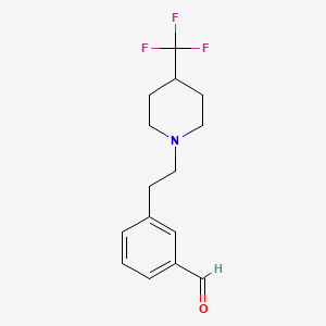 3-{2-[4-(Trifluoromethyl)piperidino]ethyl}benzenecarbaldehyde