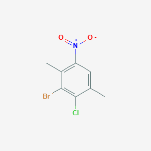 molecular formula C8H7BrClNO2 B13892728 3-Bromo-2-chloro-1,4-dimethyl-5-nitrobenzene 