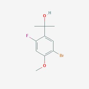 molecular formula C10H12BrFO2 B13892733 2-(5-Bromo-2-fluoro-4-methoxyphenyl)propan-2-ol 